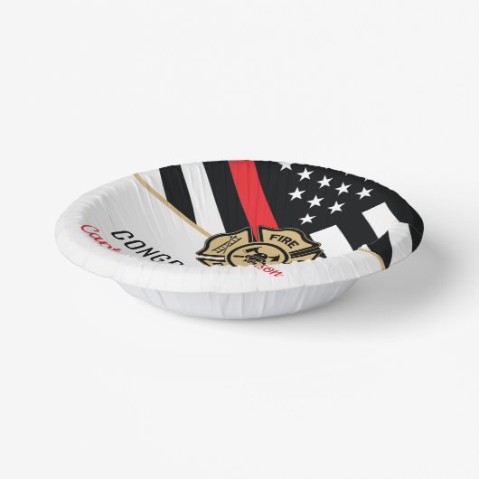 Glückwunsch der Red Line-Flagge für Feuerwehrleute Pappteller (Gewinkelt)