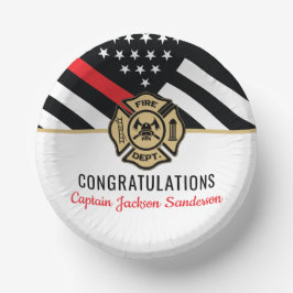 Glückwunsch der Red Line-Flagge für Feuerwehrleute Pappteller
