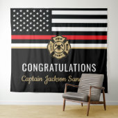 Glückwunsch der Red Line-Flagge für Feuerwehrleute Wandteppich (Beispiel (Horizontal))