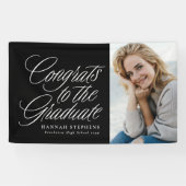 Glückwunsch des Abschlusses für das Schwarze Foto Banner (Horizontal)