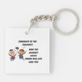 Glückwunsch des Absolventen Schlüsselanhänger (Rückseite)