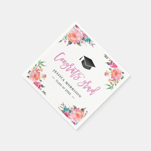 Glückwunsch des Blumenkohls Grad Graduation Party Serviette (Ecke)