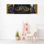 Glückwunsch des Grand Graduate für Schwarz-Gold-Fo Banner (Insitu)
