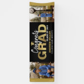 Glückwunsch des Grand Graduate für Schwarz-Gold-Fo Banner (Vertikal)