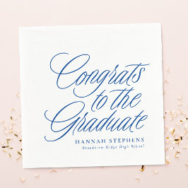 Glückwunsch des klassischen blauen Abschlusses Serviette