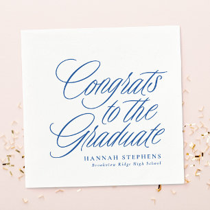Glückwunsch des klassischen blauen Abschlusses Serviette