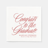 Glückwunsch des klassischen roten Abschlusses Serviette (Vorderseite)