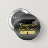 Glückwunsch, die das Diplom und das Diplom abschli Button (Vorne & Hinten)