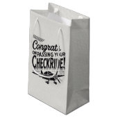 Glückwunsch, die Ihren Schachzug passieren! Kleine Geschenktüte (Rückseite Schrägansicht)