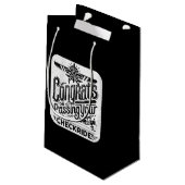 Glückwunsch, die Ihren Schachzug passieren! Kleine Geschenktüte (Rückseite Schrägansicht)