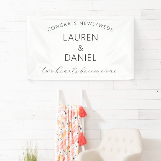 Glückwunsch, die neu schreiben, schreiben Hochzeit Banner (Insitu)