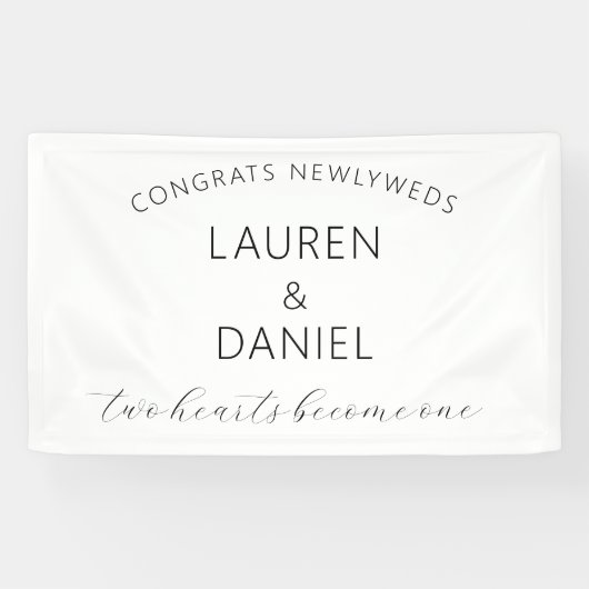 Glückwunsch, die neu schreiben, schreiben Hochzeit Banner (Horizontal)