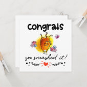 Glückwunsch, die Sie geklatscht haben Cartoon Cat  Karte (Vorderseite/Rückseite Beispiel)