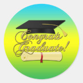 Glückwunsch Diplomabschluss Abschluss für Diplome  Runder Aufkleber (Vorderseite)