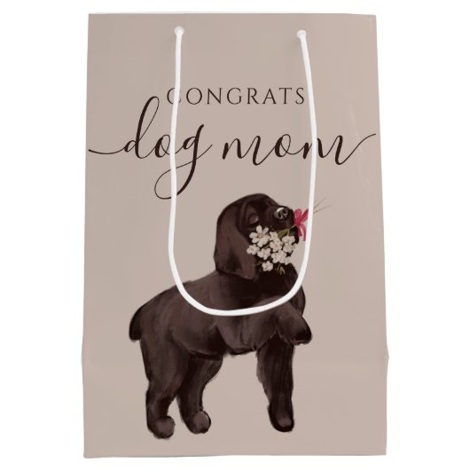 Glückwunsch Dog Mama Geschenktasche Mittlere Geschenktüte (Rückseite)