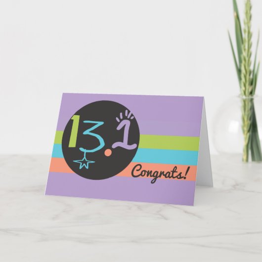 Glückwunsch Eclectic 13.1 Marathon Karte (Vorderseite)