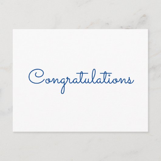 Glückwunsch einfache minimale Textstil-Karte Postkarte (Vorderseite)