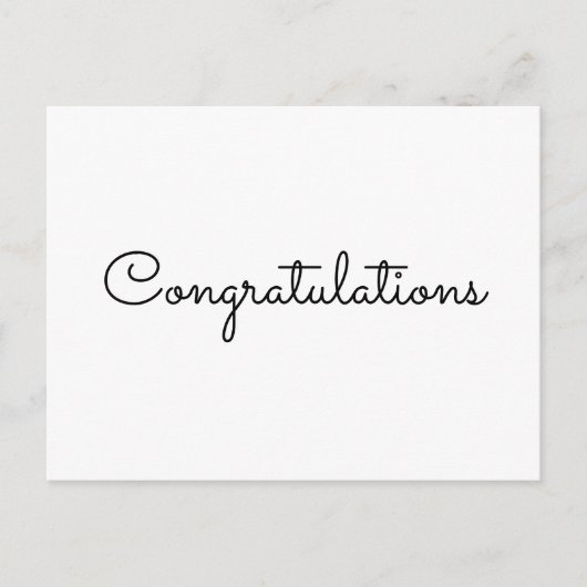 Glückwunsch einfache minimale Textstil-Karte Postkarte (Vorderseite)