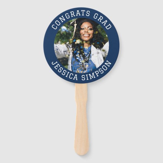 Glückwunsch einfaches Graduate Foto Moderner Absch Fächer (Rückseite)