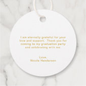 Glückwunsch Elegante Gold- und White Graduation Ca Geschenkanhänger (Rückseite)