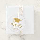 Glückwunsch Elegante Gold- und White Graduation Ca Geschenkanhänger (Beispiel)