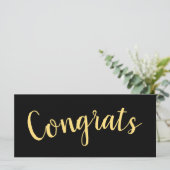 GLÜCKWUNSCH Elegantes Script Moderner Schwarzer Hi (Stehend Vorderseite)