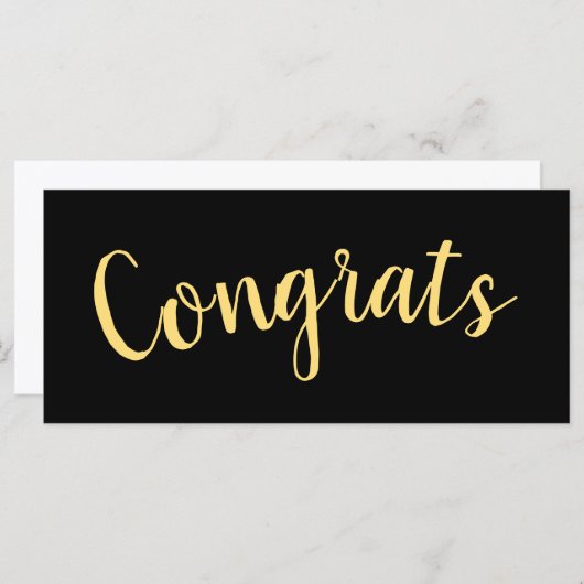 GLÜCKWUNSCH Elegantes Script Moderner Schwarzer Hi (Vorne/Hinten)