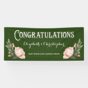 Glückwunsch Engagement Partei Rose Blume verboten Banner