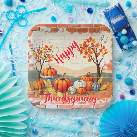 Glückwunsch Erntedankend Beliebter schöner Fall Pappteller (Party)