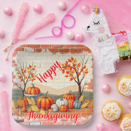 Glückwunsch Erntedankend Beliebter schöner Fall Pappteller (Party)