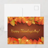 Glückwunsch Erntedankend Herbstleaves Postkarte (Vorne/Hinten)