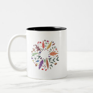 Glückwunsch Erntedankfest Herbstfeuer 2 Einladung Zweifarbige Tasse