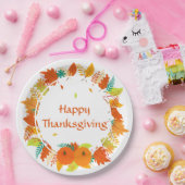 Glückwunsch Erntedankfest Herbstleaves Wreath Pappteller (Party)