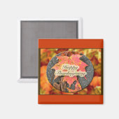 Glückwunsch Erntedankfest Herbstmapelleaf Serie Magnet (Vorderseite/Rückseite)