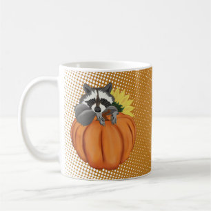 Glückwunsch Erntedankfest Niedlichen Raccoon, Pump Kaffeetasse