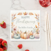Glückwunsch Erntedankpastel Pumpkins, Personalisie Serviette (Beispiel)