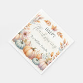 Glückwunsch Erntedankpastel Pumpkins, Personalisie Serviette (Ecke)