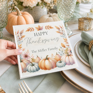 Glückwunsch Erntedankpastel Pumpkins, Personalisie Serviette