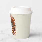 Glückwunsch Erntedankspulkine Herbstleaves Kranz Pappbecher (Links)