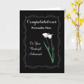 Glückwunsch / Errungenschaften - Weiße Blume Karte (Gelbe Blume)