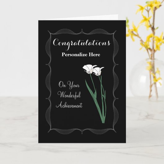 Glückwunsch / Errungenschaften - Weiße Blume Karte (Gelbe Blume)