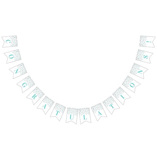 Glückwunsch-Fahnehellblauer silberner Confetti Wimpelkette (Alle)