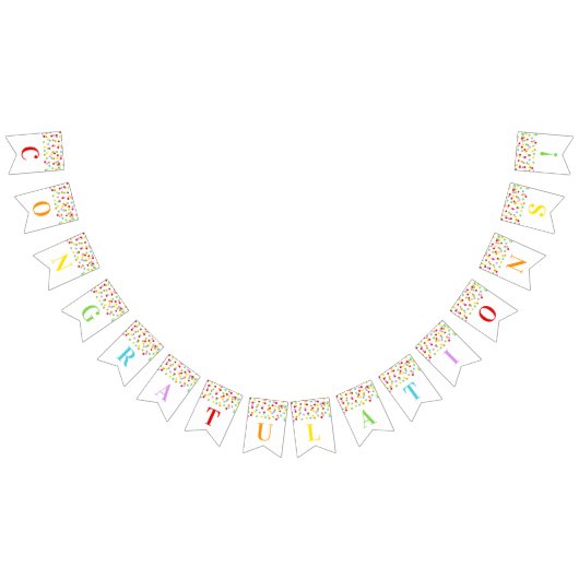 Glückwunsch-Fahnen-RegenbogenConfetti Wimpelkette (Alle)