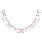 Glückwunsch-Fahnen-Rosawatercolor-Blumen Wimpelkette (Alle)