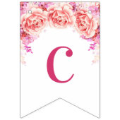 Glückwunsch-Fahnen-Rosawatercolor-Blumen Wimpelkette (Erste Fahne)