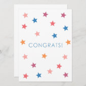 Glückwunsch Farbige Sterne Blankokarte (Vorne/Hinten)
