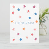 Glückwunsch Farbige Sterne Blankokarte (Stehend Vorderseite)