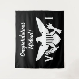 Glückwunsch Flag der US-Jungfrau-Inseln Schwarz-we Wandteppich