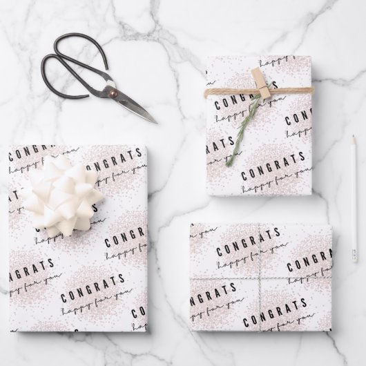 Glückwunsch freuen sich auf Ihr Papier Set (Vorderseite)