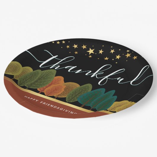 Glückwunsch Freundschaft mit Gold Pappteller (Schrägansicht)